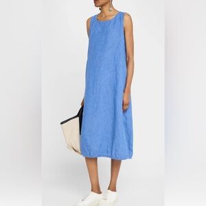 Eileen Fisher Blue Organic Lined Dress Medium